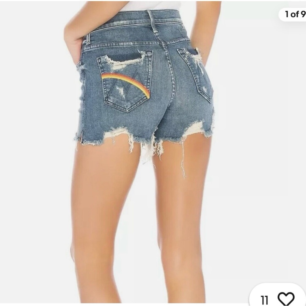 Mother High Waisted Slit Chew Short Size 27